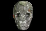 Realistic, Polished Bloodstone Skull #116458-1